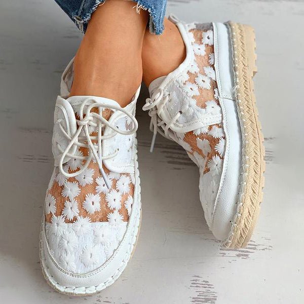 Women's Orthopedic Slip-On Shoes with Arch Support, Floral Embroidered Breathable Walking Shoes for All-Day Comfort, Spring Summer Footwear | Lonoma