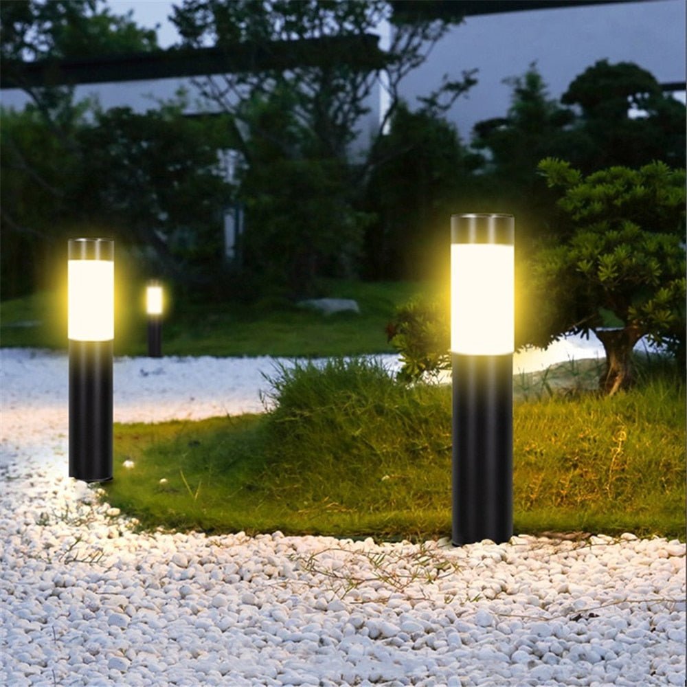 Solar Pathway Lights Outdoor, 16.5 in Stainless Steel Garden Lamp with Light Sensor, IP65 Waterproof Walkway & Driveway Lighting | Lonoma