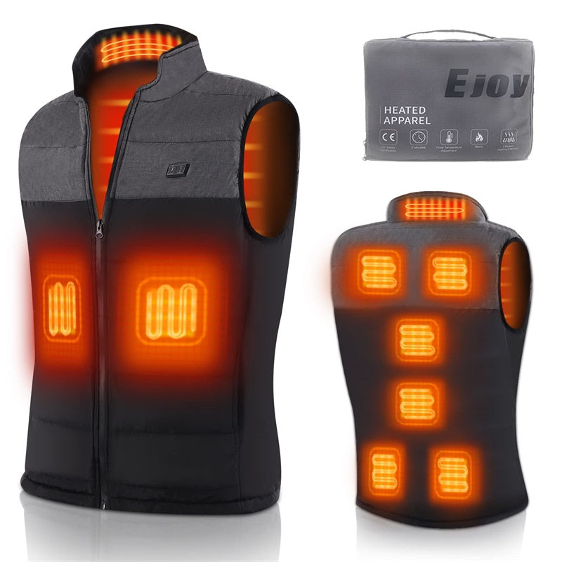 Women's Black Heated Gilet with USB Rechargeable Heating Zones — Lightweight Warming Bodywarmer for Winter | Koossa