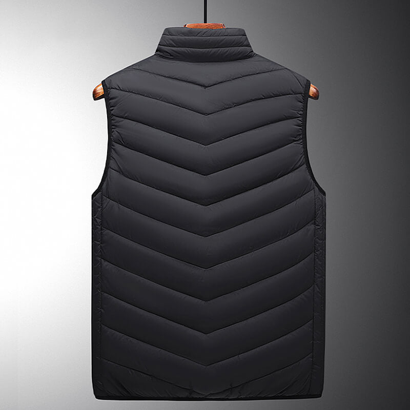 Women's Black Heated Gilet with USB Rechargeable Heating Zones — Lightweight Warming Bodywarmer for Winter | Koossa