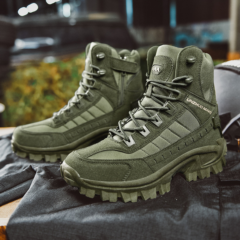 Men's Waterproof Tactical Hiking Boots with Ankle Support for Outdoor Trails Work and Camping | Lonoma