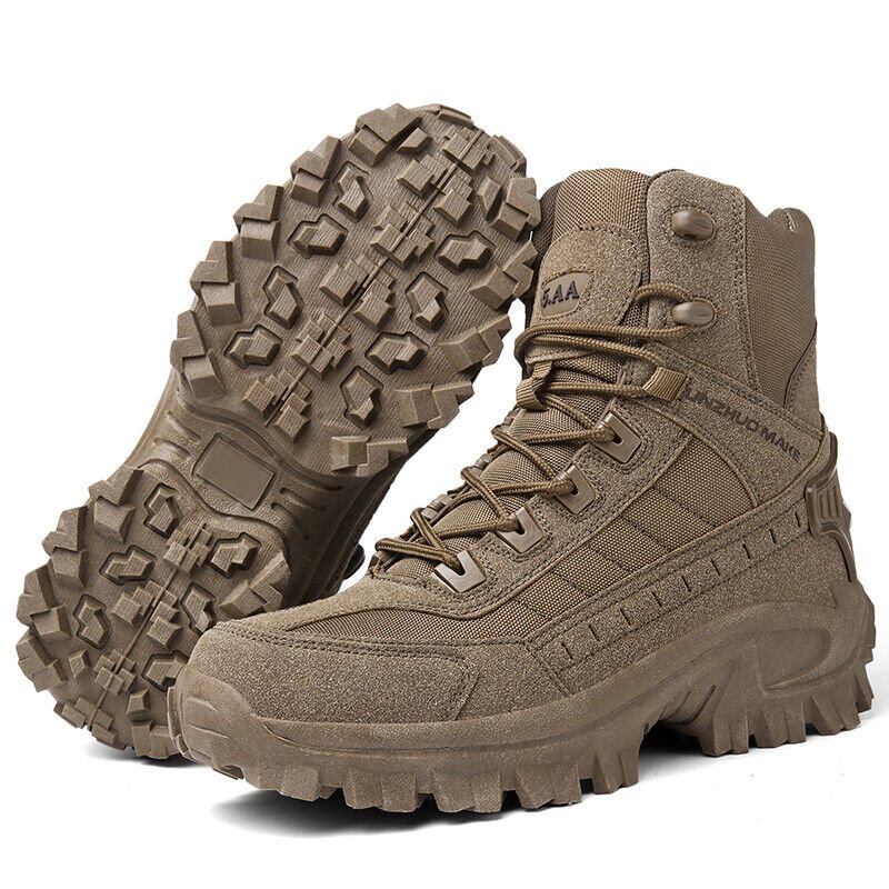 Men's Waterproof Tactical Hiking Boots with Ankle Support for Outdoor Trails Work and Camping | Lonoma