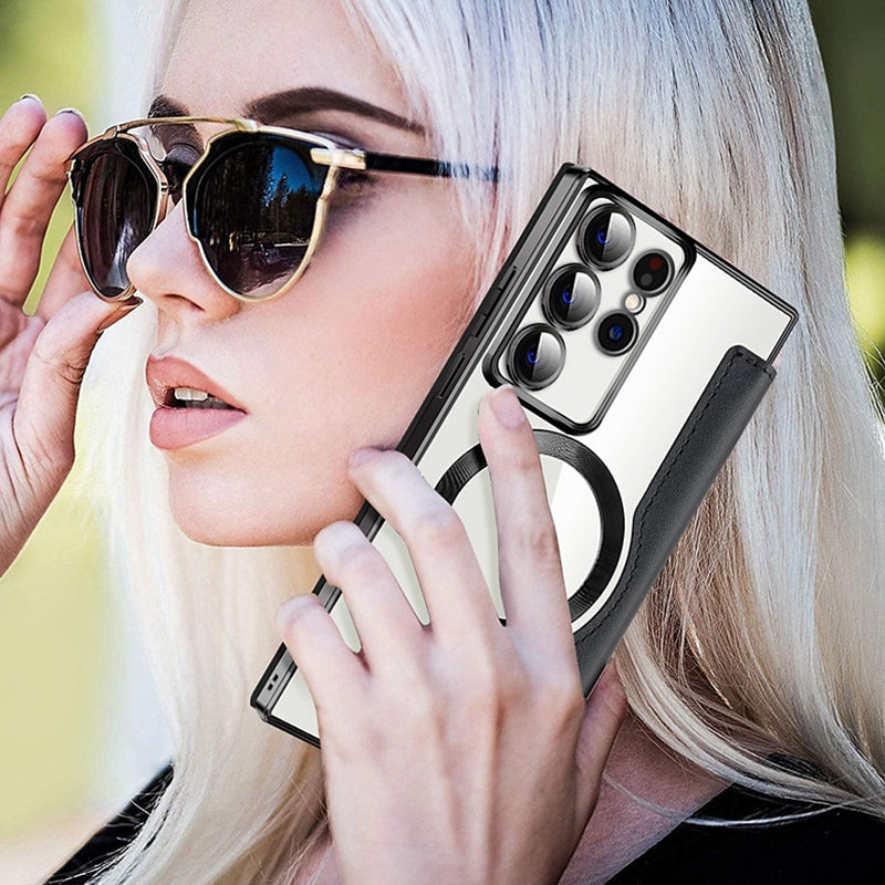 Samsung Magnetic Flip Phone Case with Ring Holder — Elegant Card Wallet Case for Daily Use | Koossa