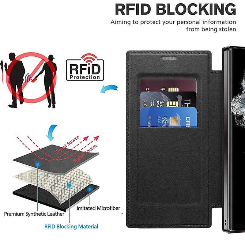 Samsung Magnetic Flip Phone Case with Ring Holder — Elegant Card Wallet Case for Daily Use | Koossa