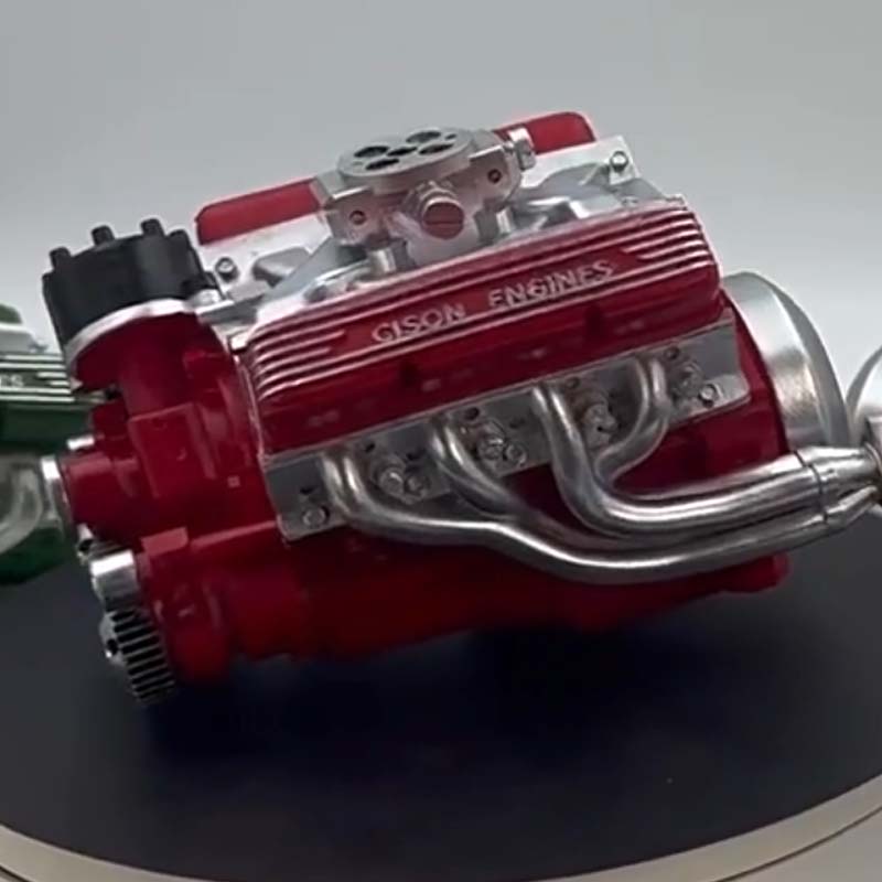 Working V8 Gasoline Engine Model Kit, Metal Miniature Motor with CDI Ignition, Small Block OHV Mechanical Build for Desk Display | Lonoma