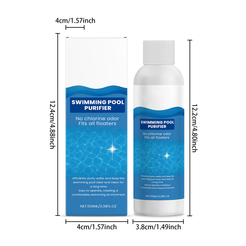 Solution d'Entretien Piscine 100 ml Sans Chlore Eau Limpide Anti-Algues Spa Jacuzzi Bassin Gonflable Hygiène | Koossa