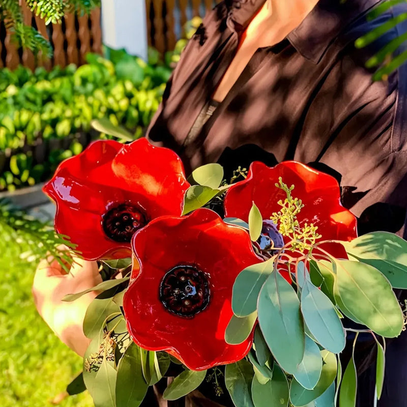 Pique décoratif en métal avec abreuvoir pour oiseaux 60 cm fleur colorée biodiversité jardin extérieur | Koossa