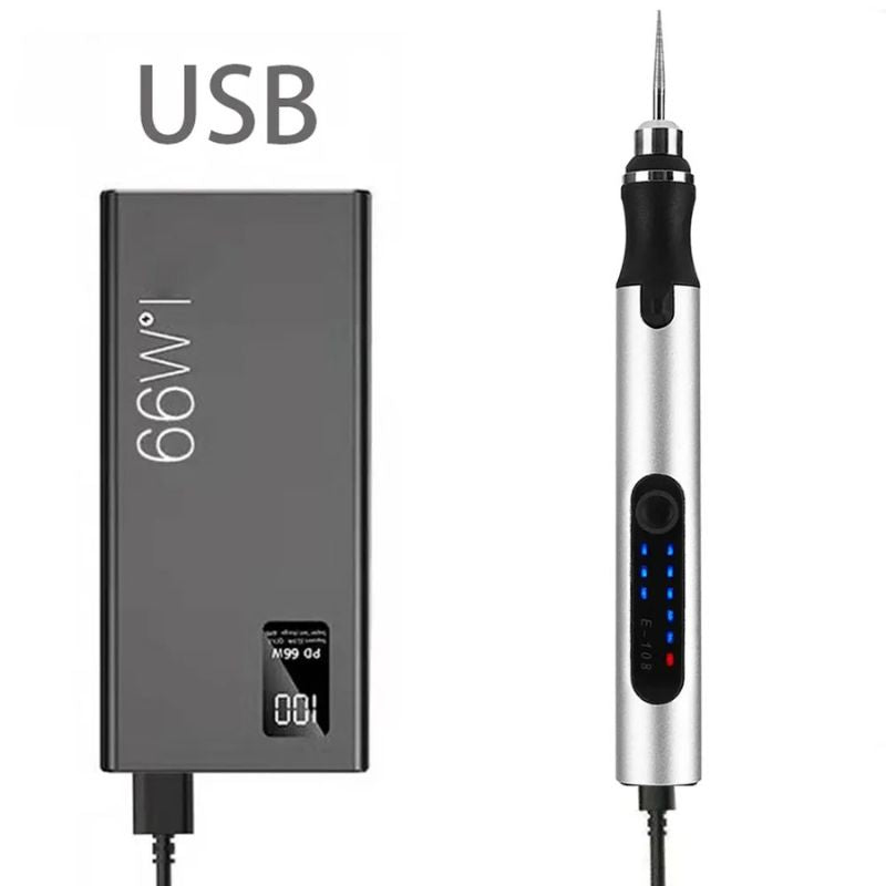 Stylet graveur électrique sans fil rechargeable LCD 18 000 tr/min bois verre métal loisirs créatifs DIY | Koossa
