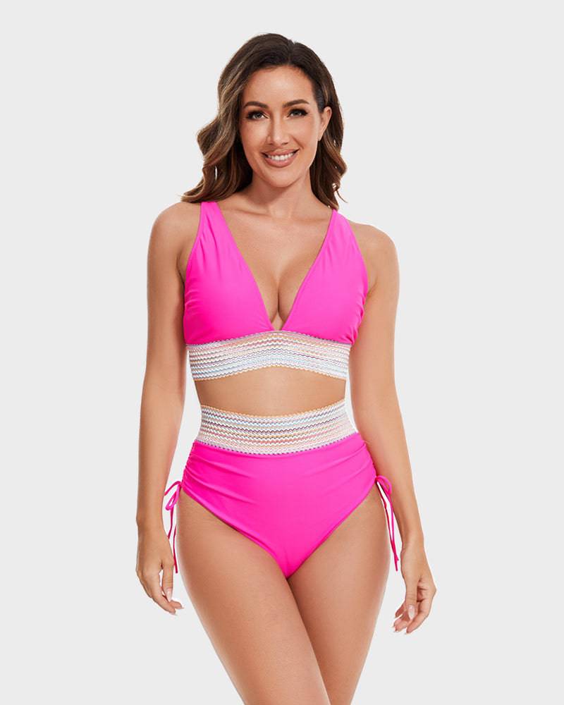 Women's High-Waisted Bikini Set — Tummy Control Two-Piece Swimsuit for Beach Holidays & Poolside Confidence | Koossa