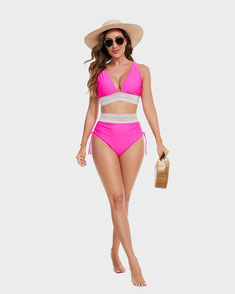 Women's High-Waisted Bikini Set — Tummy Control Two-Piece Swimsuit for Beach Holidays & Poolside Confidence | Koossa