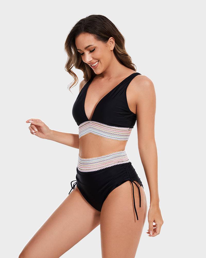 Women's High-Waisted Bikini Set — Tummy Control Two-Piece Swimsuit for Beach Holidays & Poolside Confidence | Koossa