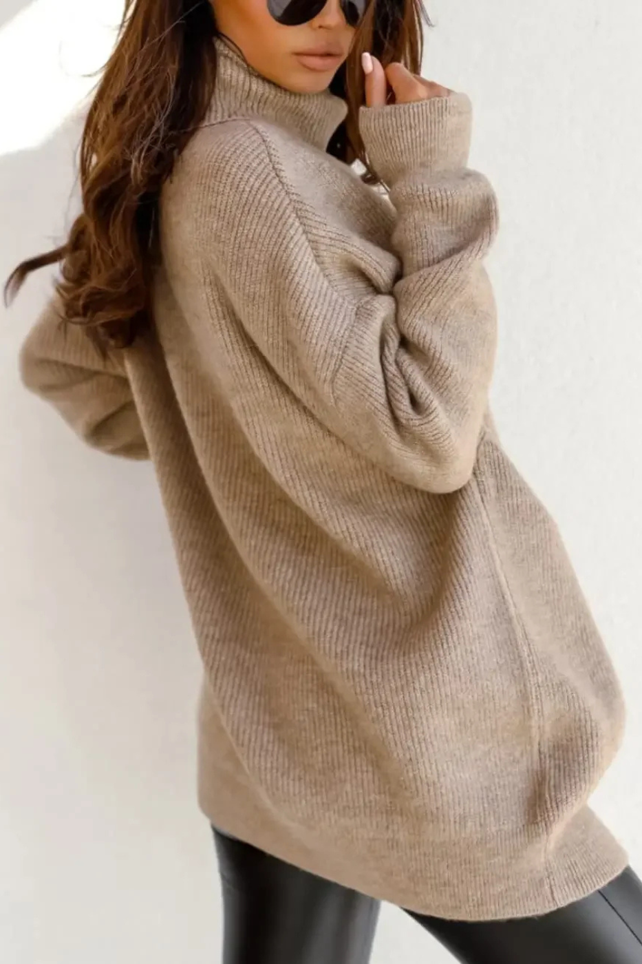 Women's Oversized Knit Jumper — Relaxed Fit High Neck Pullover for Everyday Comfort & Casual Elegance | Koossa