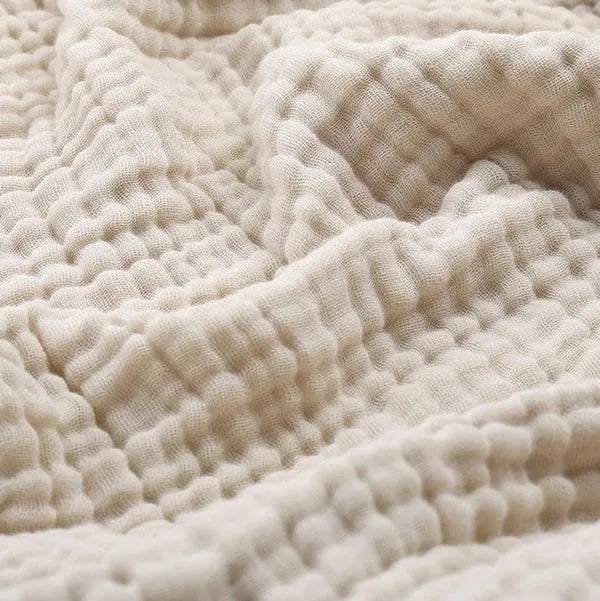 Plaid mousseline en coton naturel doux et respirant pour canapé lit chambre confort toute l'année élégant | Koossa