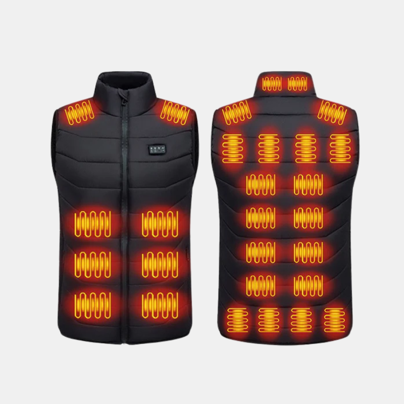 Women's Black Heated Gilet — USB Rechargeable Body Warmer with Multi-Zone Heating for Autumn & Winter | Koossa