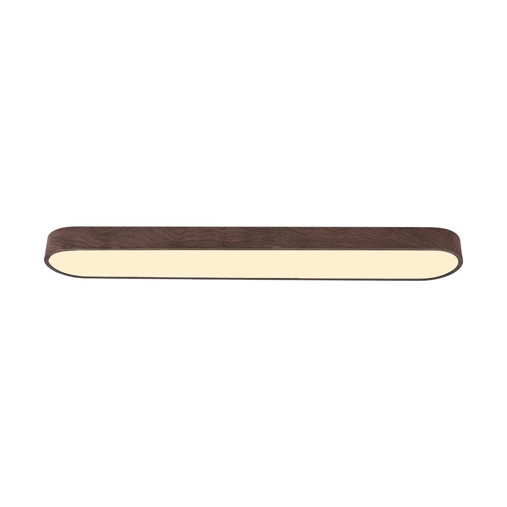 Plafonnier Ovale LED Effet Bois Métal 65-90 cm Blanc Chaud Blanc Froid Salon Chambre Cuisine Intégré Design | Koossa