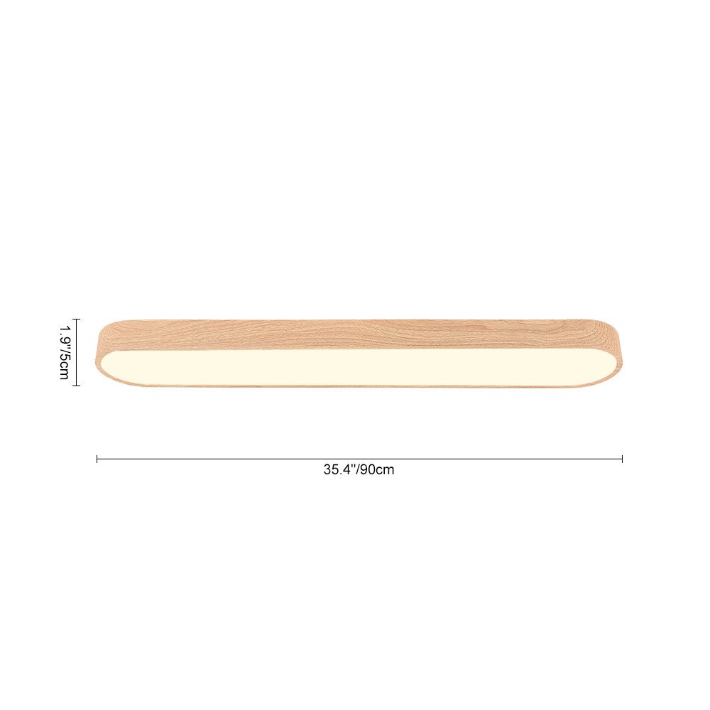Plafonnier Ovale LED Effet Bois Métal 65-90 cm Blanc Chaud Blanc Froid Salon Chambre Cuisine Intégré Design | Koossa