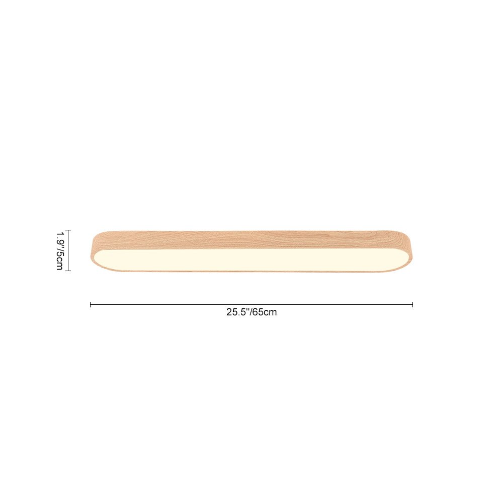 Plafonnier Ovale LED Effet Bois Métal 65-90 cm Blanc Chaud Blanc Froid Salon Chambre Cuisine Intégré Design | Koossa