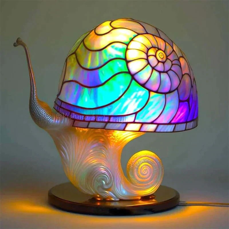 Lampe champignon en résine vitrail coloré lumière d'ambiance pour chambre d'enfant et salon décoratif | Koossa