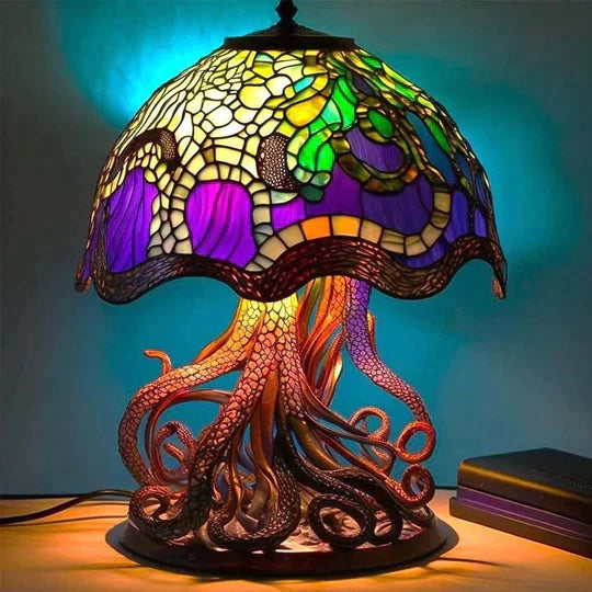 Lampe champignon en résine vitrail coloré lumière d'ambiance pour chambre d'enfant et salon décoratif | Koossa