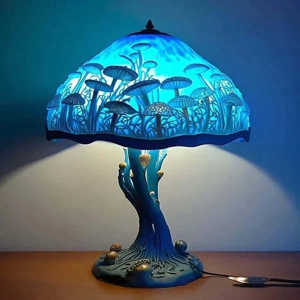 Lampe champignon en résine vitrail coloré lumière d'ambiance pour chambre d'enfant et salon décoratif | Koossa