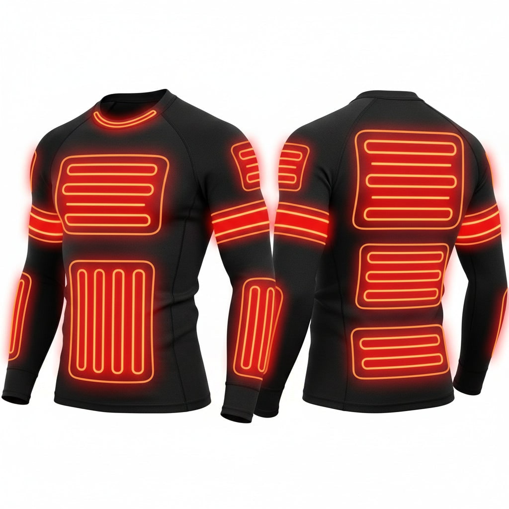 USB Rechargeable Heated Base Layer Set with 3 Heat Settings for Winter Sports and Outdoor Activities | Lonoma
