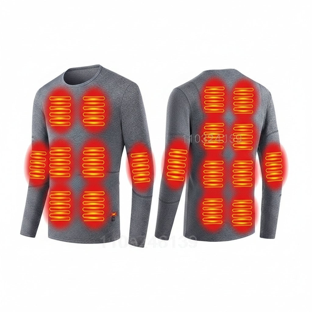USB Rechargeable Heated Base Layer Set with 3 Heat Settings for Winter Sports and Outdoor Activities | Lonoma