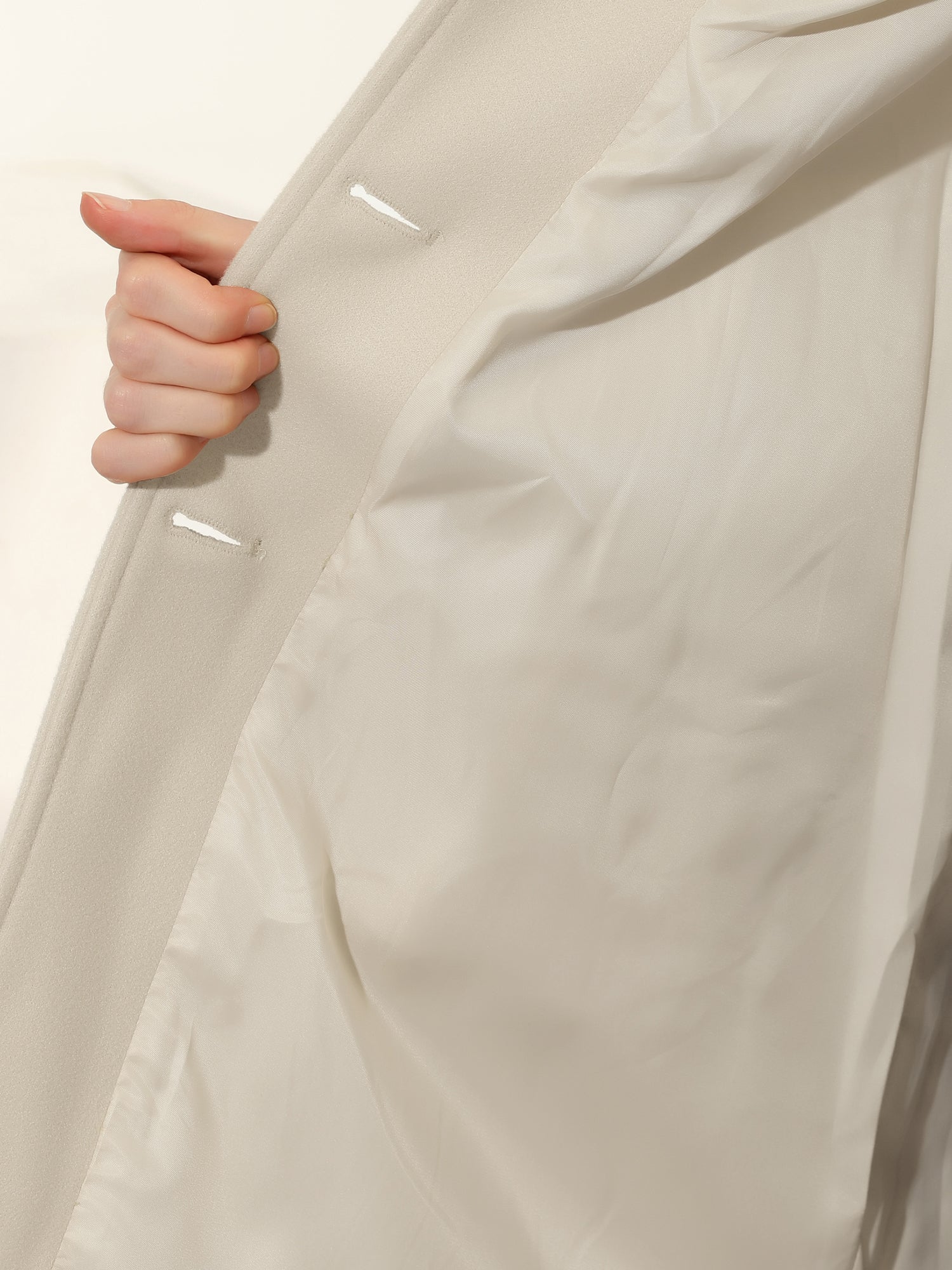 Women's Tailored Wool Trench Coat in Classic Neutral Tones for Autumn and Winter | Koossa