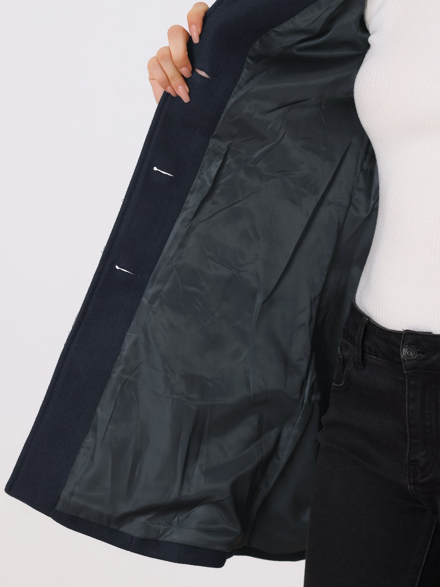 Women's Tailored Wool Trench Coat in Classic Neutral Tones for Autumn and Winter | Koossa