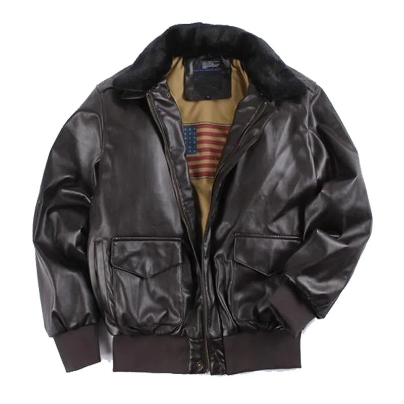 Men's Vintage Leather Biker Jacket — Classic Winter Motorcycle Jacket with Insulated Lining | Koossa