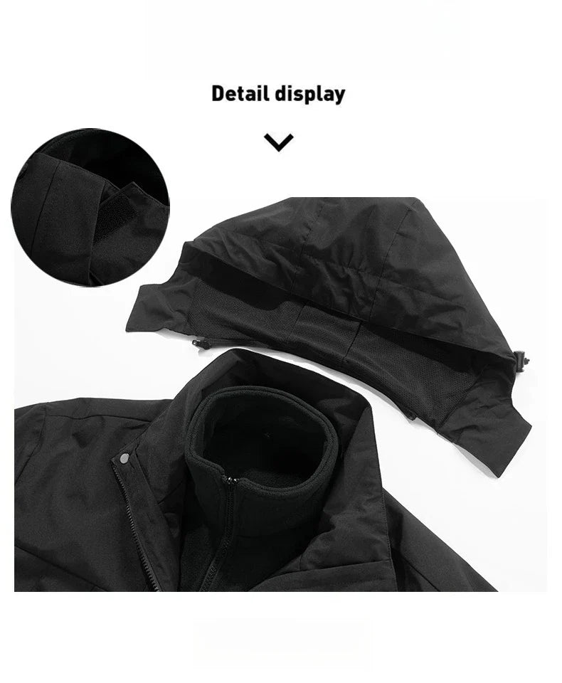 Women's Hooded Winter Jacket — Waterproof Windproof Coat in Black Grey Green Khaki | Koossa