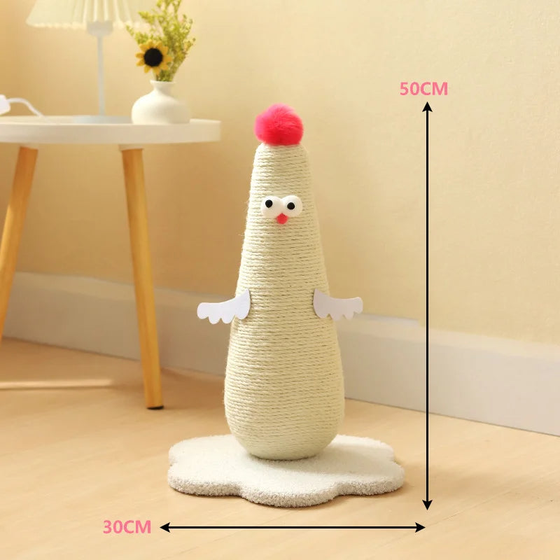 Cat Scratching Post Sisal Chicken Shape Novelty Kitten Scratcher Claw Toy Floor Standing | Koossa