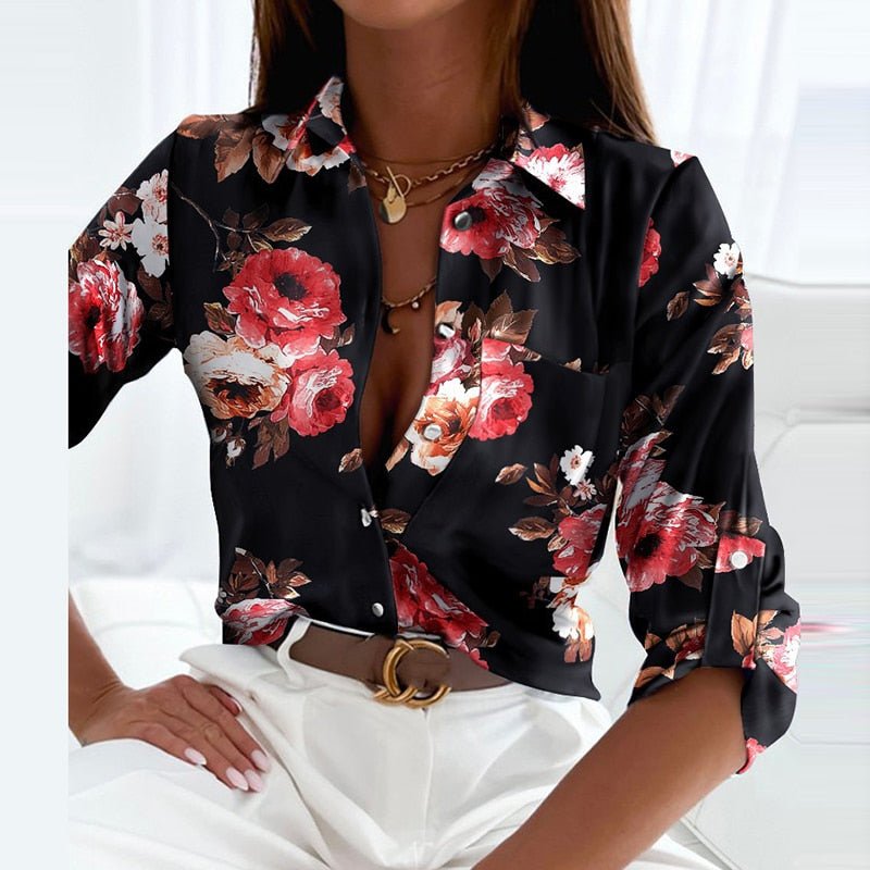 Women's Classic Collared Blouse in Vibrant Prints for Work and Leisure | Lightweight Printed Shirt with Timeless Collar Detail | Koossa
