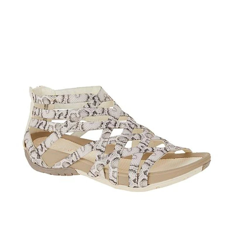 Women's Contoured Footbed Sandals with Adjustable Straps in Leather-Look Finish for Summer Wear | Koossa