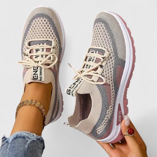 Women's Contoured-Support Mesh Trainers in Multicolour Knit for All-Day Comfort and Everyday Active Wear | Koossa