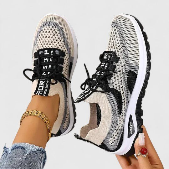 Women's Contoured-Support Mesh Trainers in Multicolour Knit for All-Day Comfort and Everyday Active Wear | Koossa
