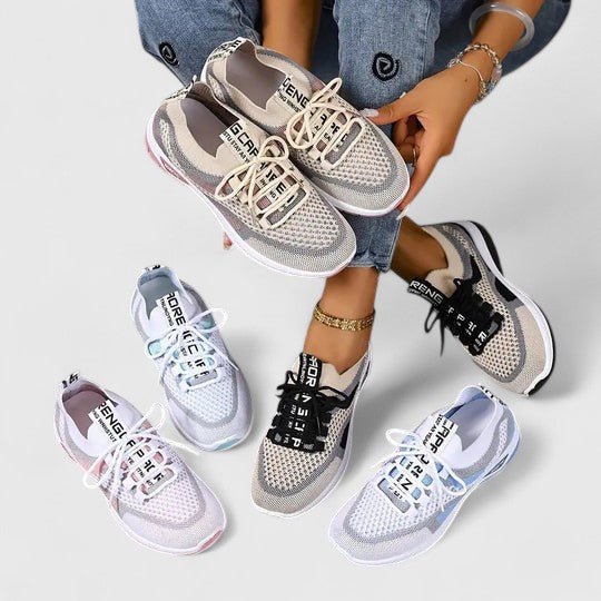 Women's Contoured-Support Mesh Trainers in Multicolour Knit for All-Day Comfort and Everyday Active Wear | Koossa