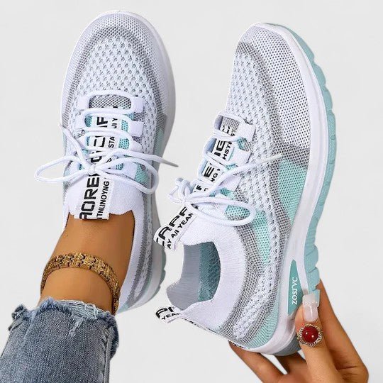 Women's Contoured-Support Mesh Trainers in Multicolour Knit for All-Day Comfort and Everyday Active Wear | Koossa