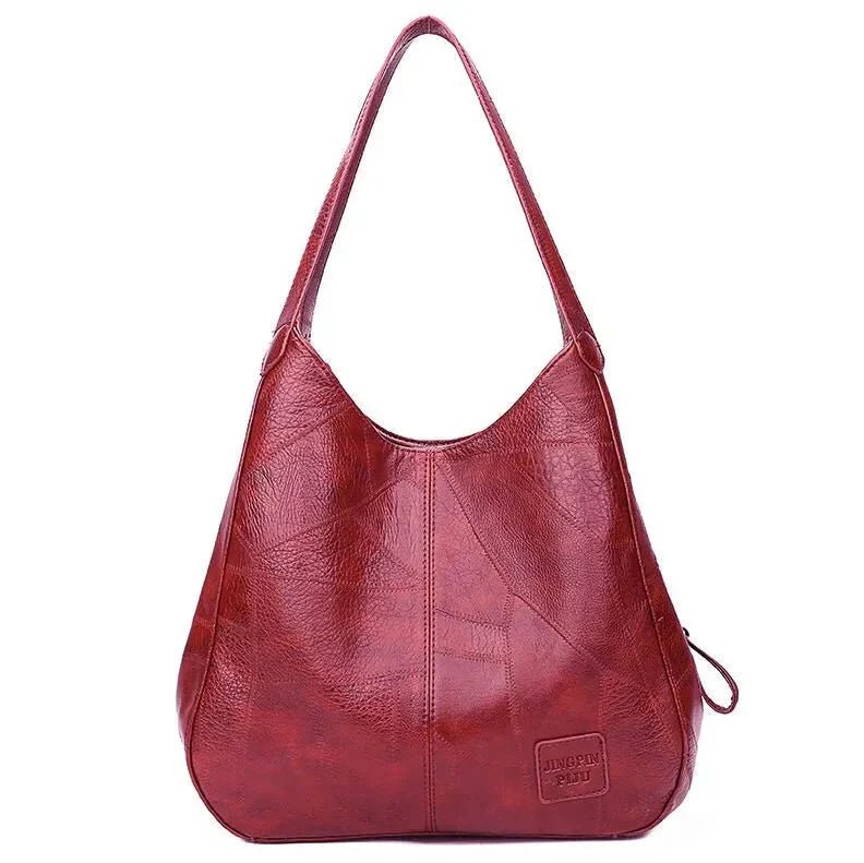 Vintage Leather Slouch Shoulder Bag with Drawstring Detail – Spacious Everyday Handbag for Women | Koossa