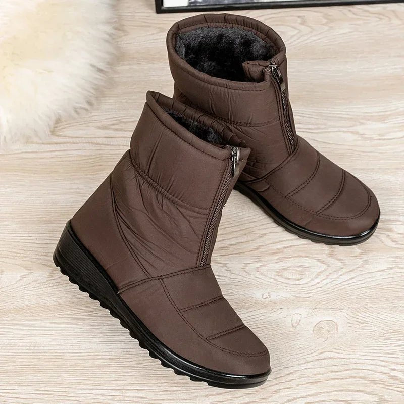 Quilted Ankle Boots with Side Zip and Water-Resistant Finish for Winter Walking, Weekend Errands, and Rainy Day Town Outings | Koossa