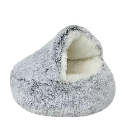 Dachshund Cave Bed Crystal Velvet Plush Half-Cover 40cm 50cm 65cm Anxiety Calming Burrow Dog Bed Non-Slip Washable | Koossa