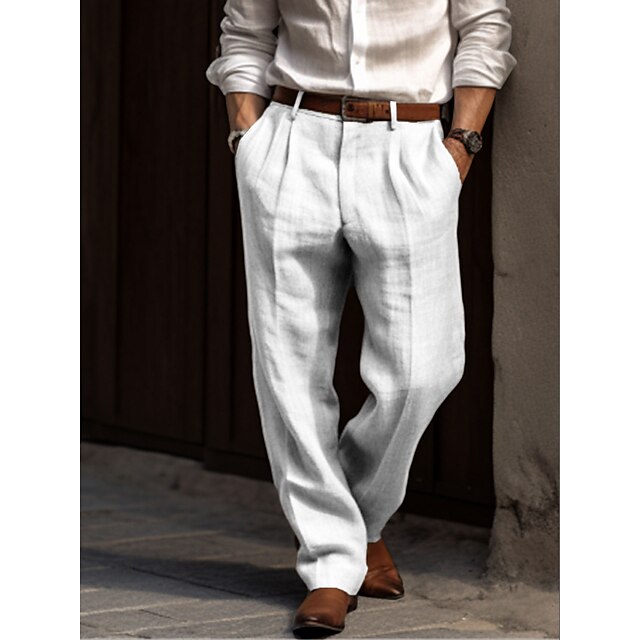 Men's Wide Leg Trousers in Premium Cotton Twill – Relaxed Fit Tailored Bottoms for Smart Casual & Weekend Wear | Koossa