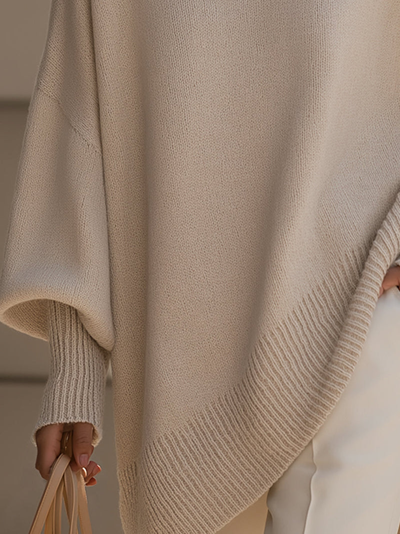 Women's Oversized Round Neck Knitted Jumper — Relaxed Fit Pullover for Everyday Elegance & Casual Autumn Layering | Koossa