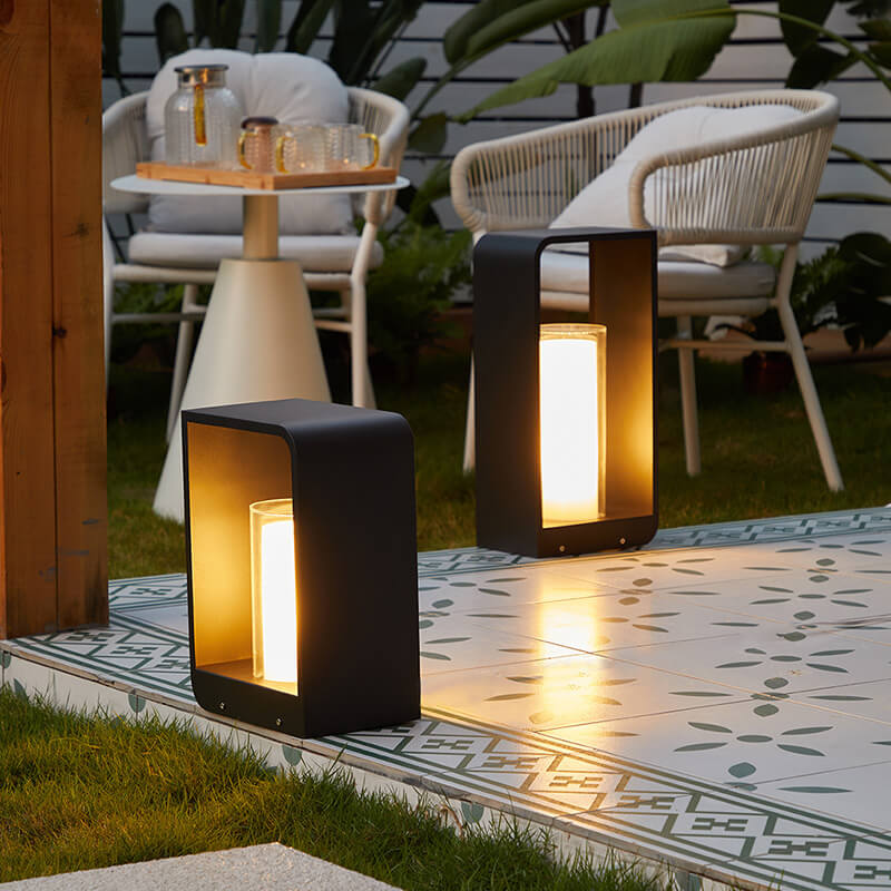 Outdoor Pathway Light Modern Square LED Post Lamp Warm Lighting for Yard Patio Driveway Garden Landscape Bollard Fixture | Lonoma