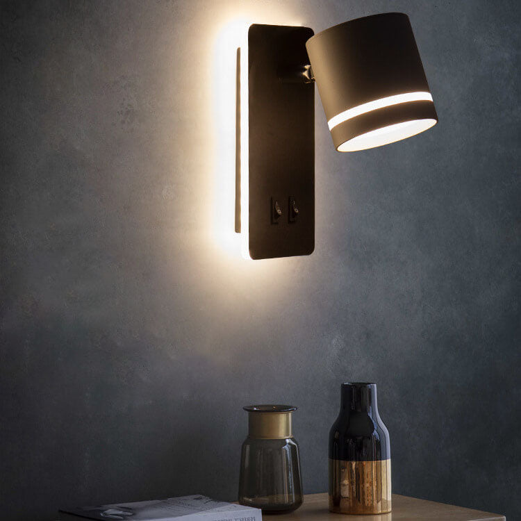 Adjustable LED Wall Sconce, Black or White Iron Hardwired Reading Light with Rotatable Arm for Bedroom, Hallway & Task Lighting | Lonoma
