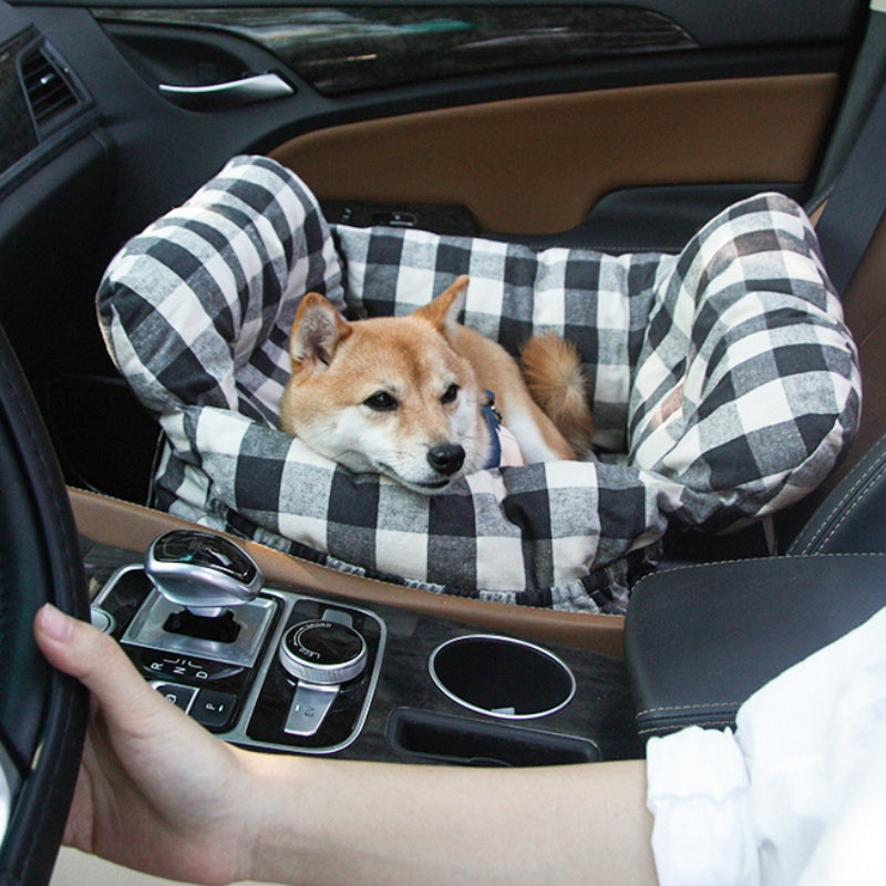 Dog Car Seat Bed Cotton Padded Portable Safety Harness Small Dogs Booster Carrier Shoulder Bag | Koossa