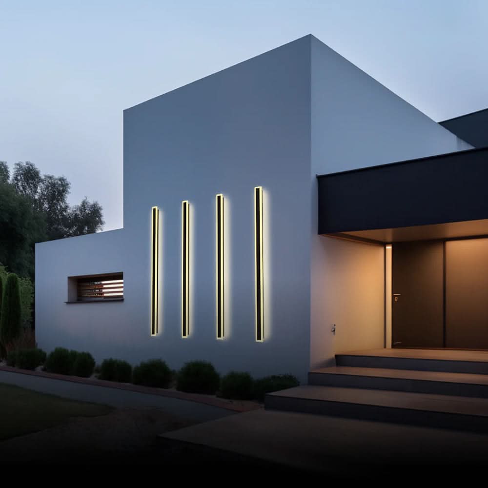 Applique murale LED extérieure moderne IP65 noire et blanche éclairage jardin balcon terrasse façade design | Koossa