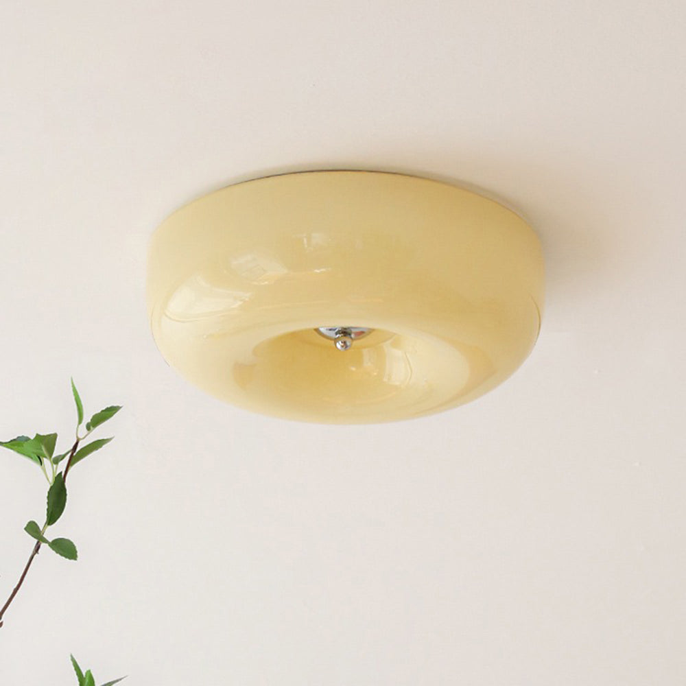 Glass Flush Mount Ceiling Light with Adjustable Color Temperature, Dimmable LED Fixture for Bedroom, Hallway, or Small Rooms | Lonoma