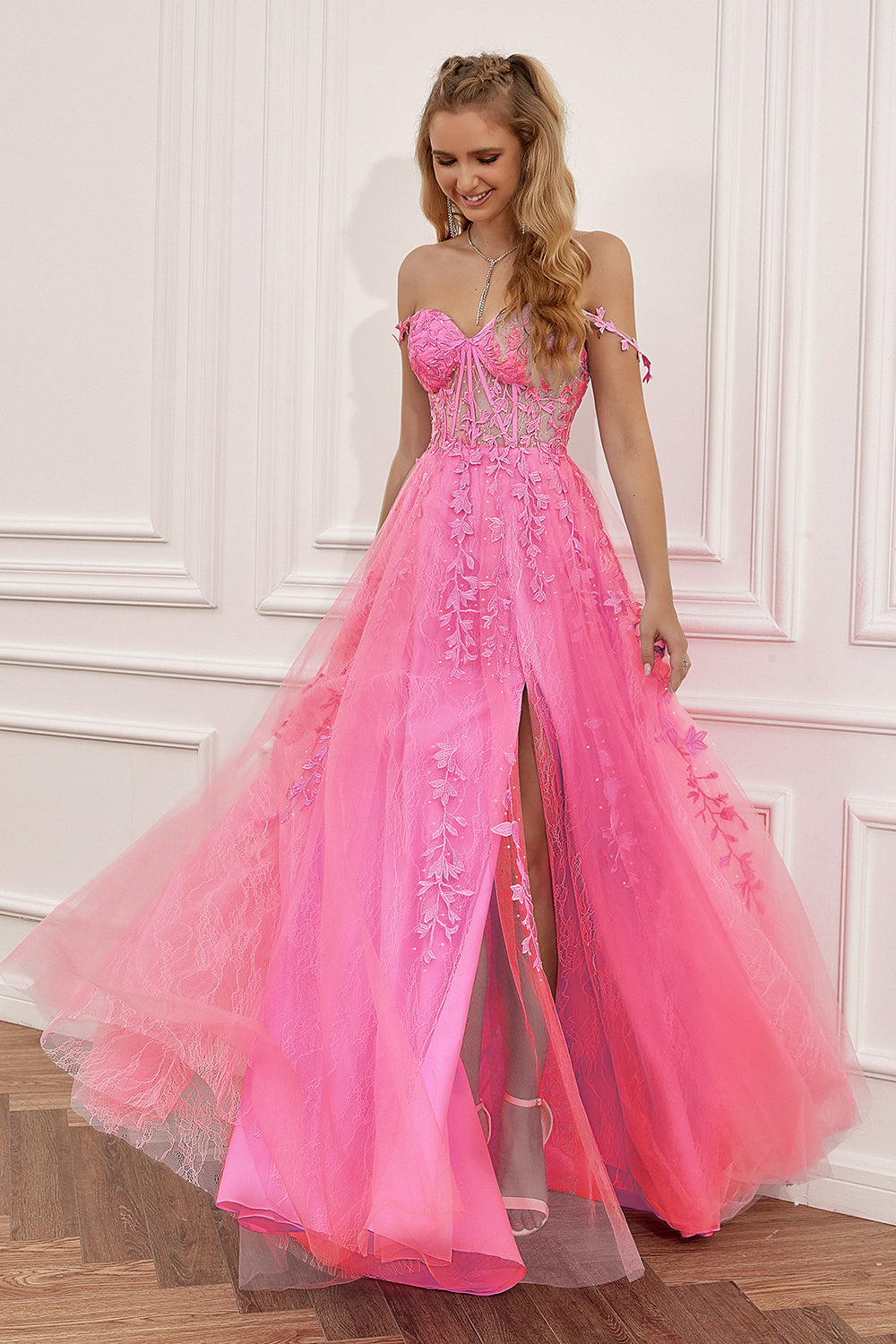 Women's A-Line Evening Gown with Embellishments — Elegant Ball Gown for Weddings and Gala Events | Koossa