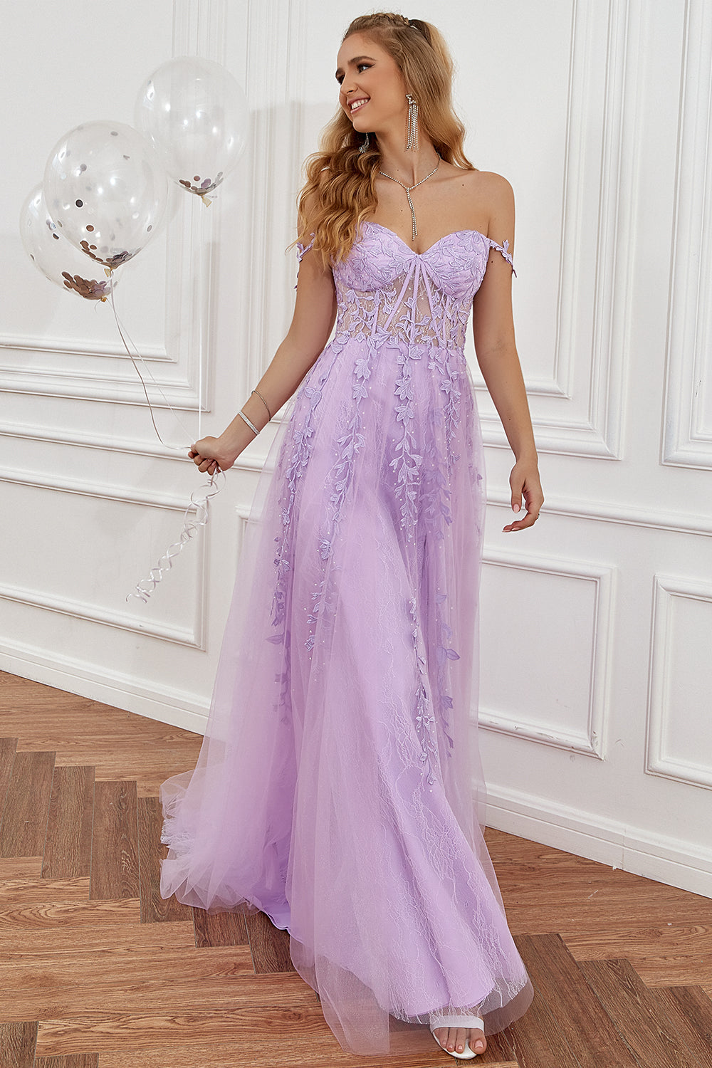 Women's A-Line Evening Gown with Embellishments — Elegant Ball Gown for Weddings and Gala Events | Koossa