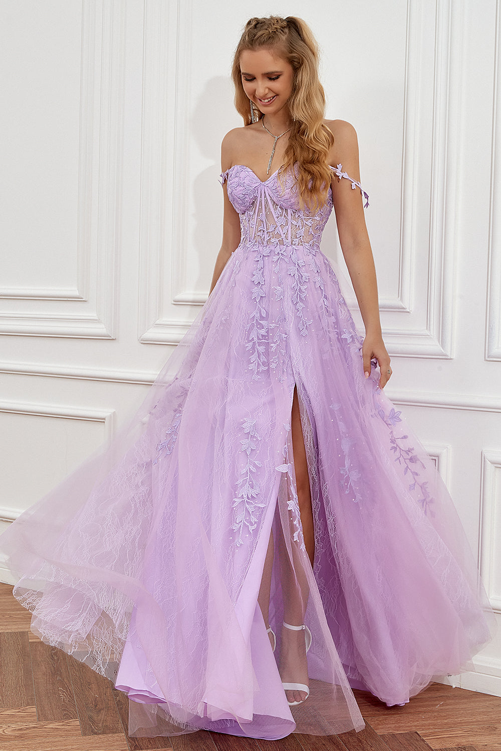 Women's A-Line Evening Gown with Embellishments — Elegant Ball Gown for Weddings and Gala Events | Koossa